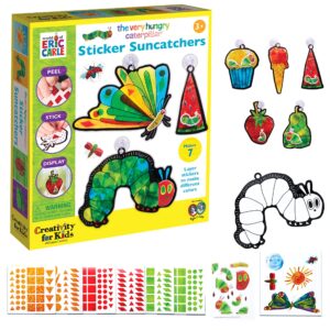 creativity for kids the very hungry caterpillar: sticker suncatcher kit - diy window stickers for toddlers from the world of eric carle, preschool arts and crafts for kids ages 3-5+, medium