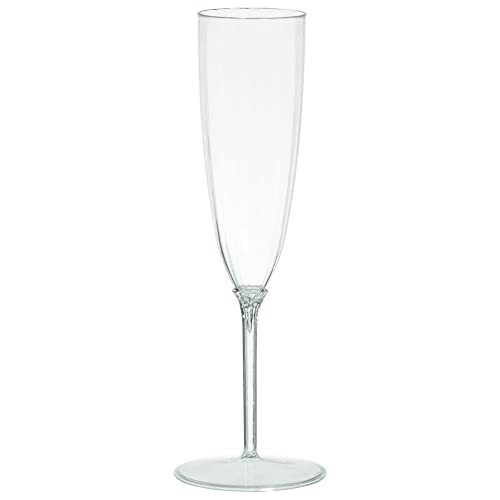 amscan Glass-Like Plastic Fluted Champagne - 5 fl oz. | Clear | Pack of 20