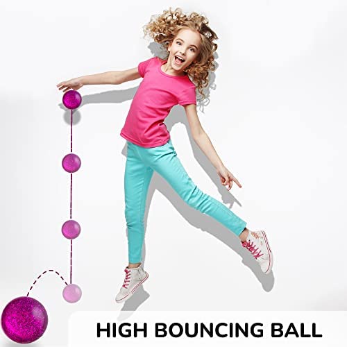 Entervending Bouncy Balls Bulk - Rubber Balls for Kids - Single Color Glitter Bounce Balls - Bundle of 2 packs (50pcs) Large Bouncy Ball 45mm - Super Ball Vending Machine Toys - Balls Party Favors