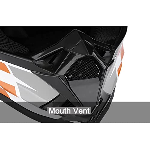 Four Wheeler Motocross Off-Road Helmet, Youth ATV Dirt Bike Motorcycle Helmet, Kids BMX Mountain Bike Personalization Full Face Helmet with Gloves Goggles, DOT Certified Four Seasons -I-XL