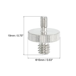 PATIKIL Mic Stand Adapter M4 Male to 1/4 Male Thread Tripod Screw Adapter Double Sides Camera Screw for Microphone Tripod Stand Silver 4 Pack