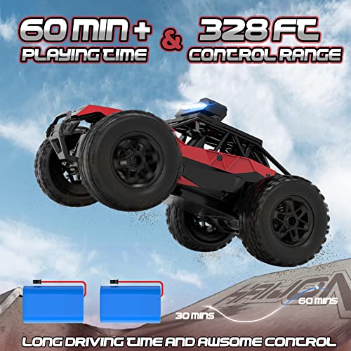 Haijon Remote Control Car, 1:20 RC Cars with Headlight, 25+kmh Radio Off-Road Vehicle, Electronic Monster Truck, Hobby Grade Buggy for Adults and Children (Red)