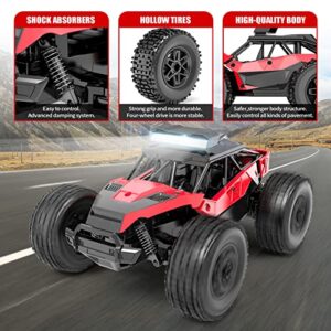 Haijon Remote Control Car, 1:20 RC Cars with Headlight, 25+kmh Radio Off-Road Vehicle, Electronic Monster Truck, Hobby Grade Buggy for Adults and Children (Red)