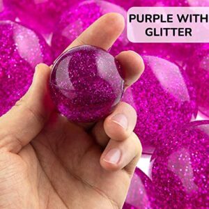 Entervending Bouncy Balls Bulk - Rubber Balls for Kids - Single Color Glitter Bounce Balls - Bundle of 2 packs (50pcs) Large Bouncy Ball 45mm - Super Ball Vending Machine Toys - Balls Party Favors