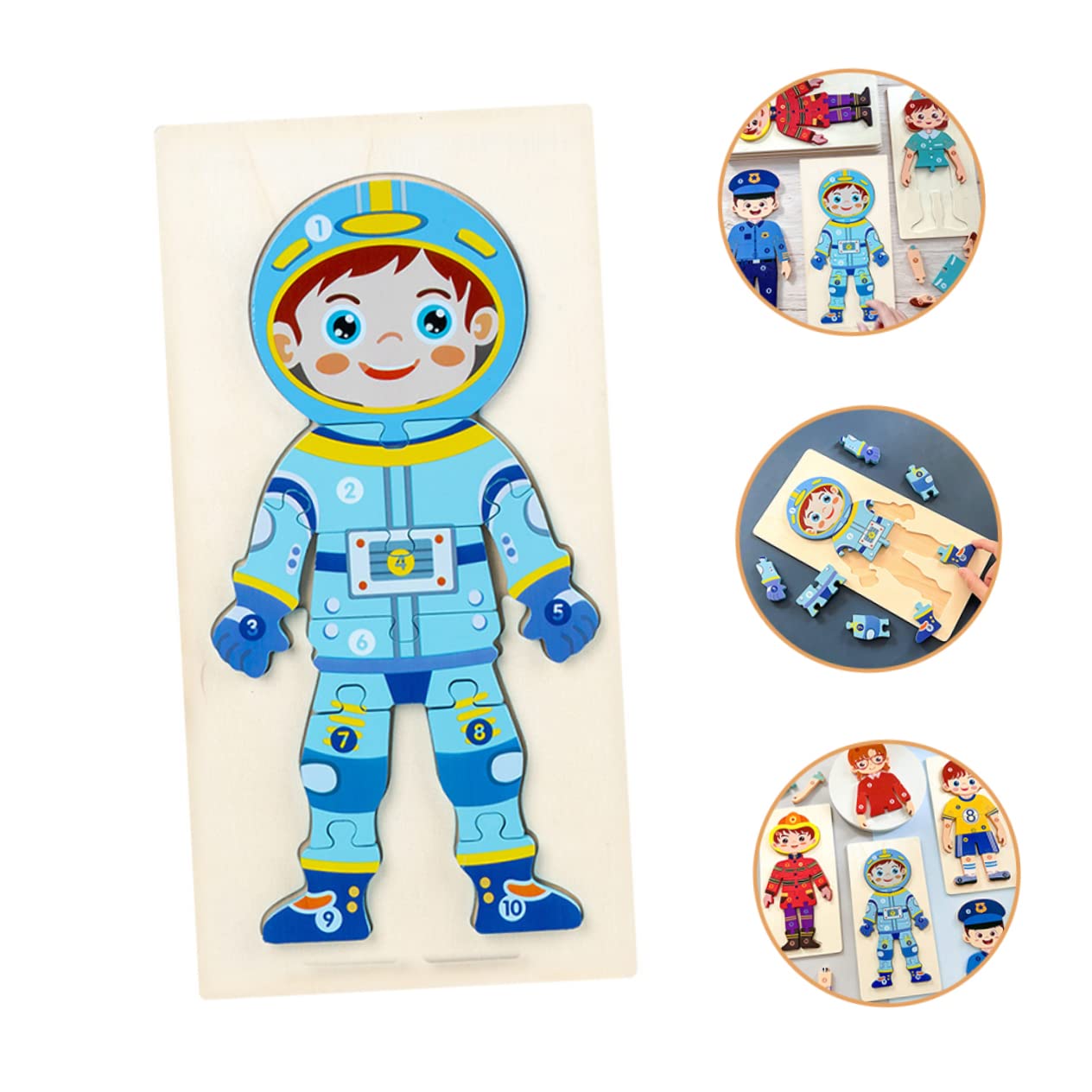 Character Puzzle Jigsaw Puzzle Toys Wooden Puzzles Human Body Puzzle Puzzles for Kids Ages 3-5