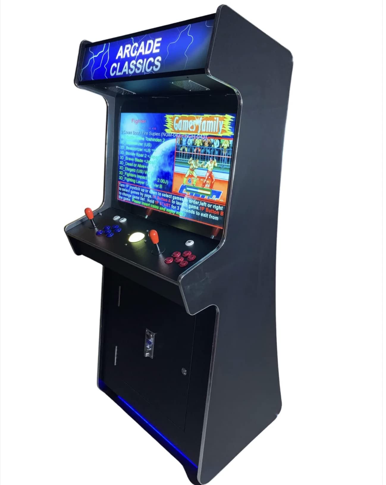 TOP US VIDEO ARCADES Full Size Commercial Grade Upright Standup Arcade Machine 2 Player 4500 Games 32 inch Screen Black