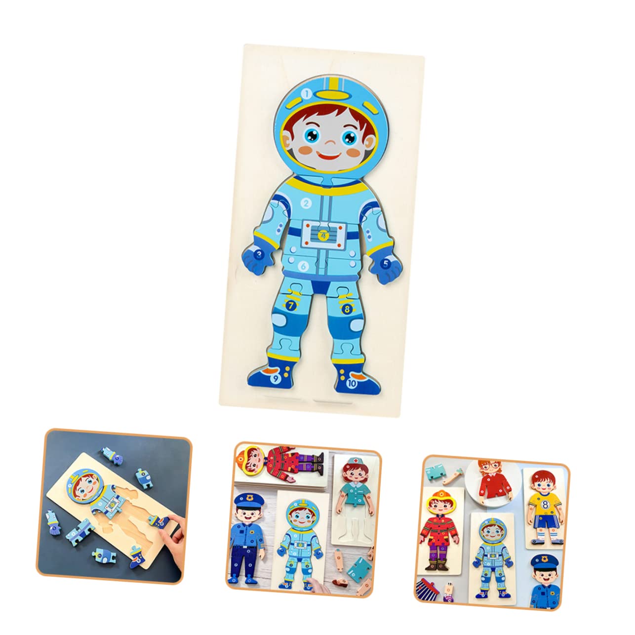 Character Puzzle Jigsaw Puzzle Toys Wooden Puzzles Human Body Puzzle Puzzles for Kids Ages 3-5