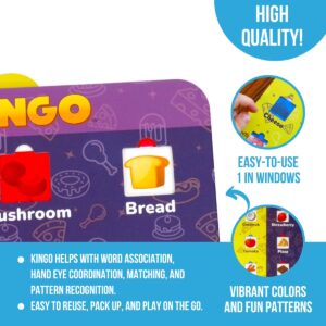 Regal Games Kingo Foods Edition - Bingo Game for Kindergarten and Preschool Kids - Fun Educational Learning Game for Classroom & Home - Vocabulary Builder Kids Bingo