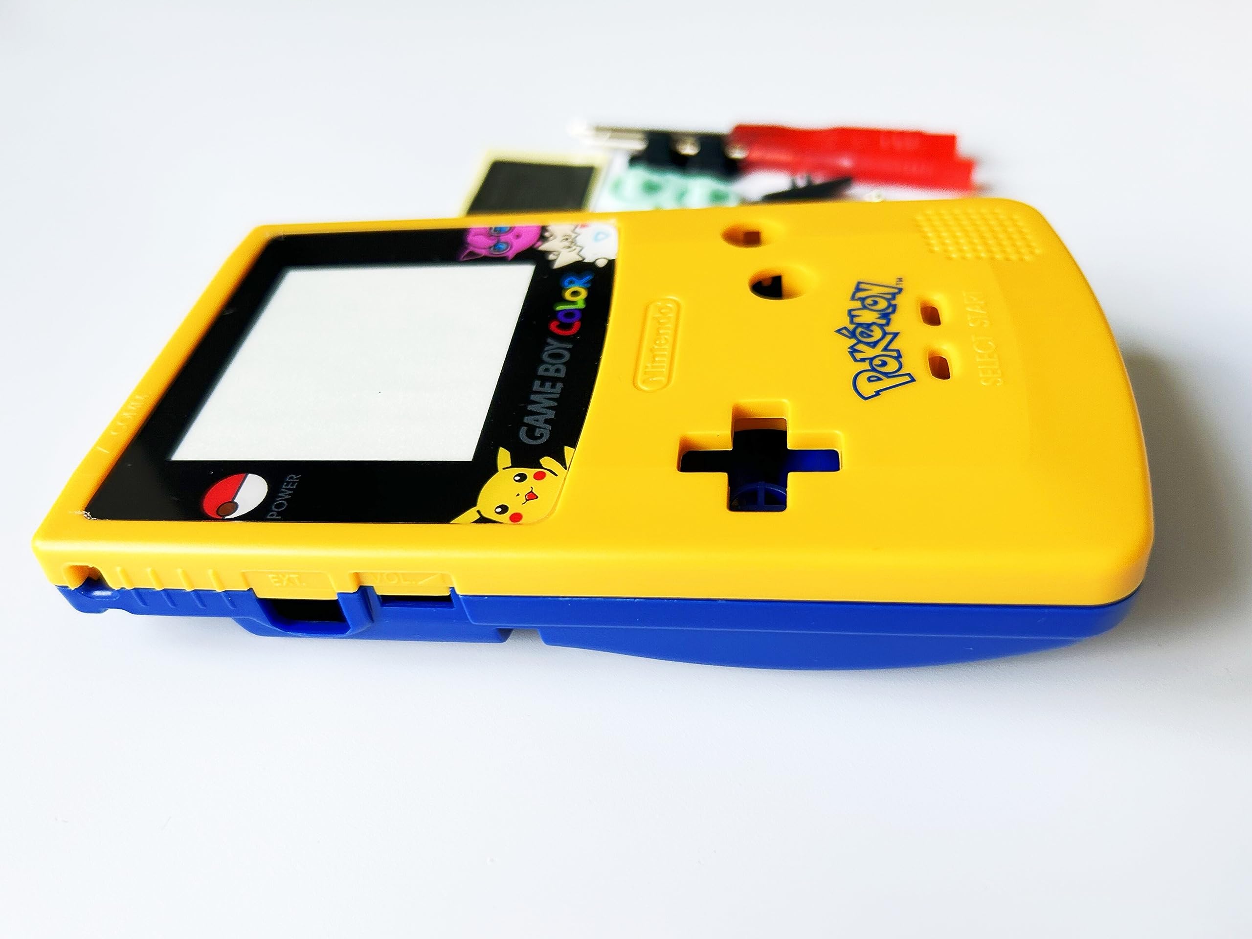 JMXLDS New Full Housing Shell Case Cover Pack with Buttons Sticker Replacement for Game boy Color GBC Repair Part-Yellow&Blue.