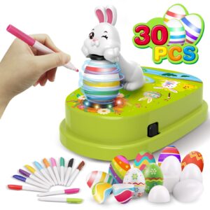 engfa easter egg decorating kit, cute bunny decorator with markers, diy easter egg coloring kits with 12 dying markers 30 plastic eggs and slings