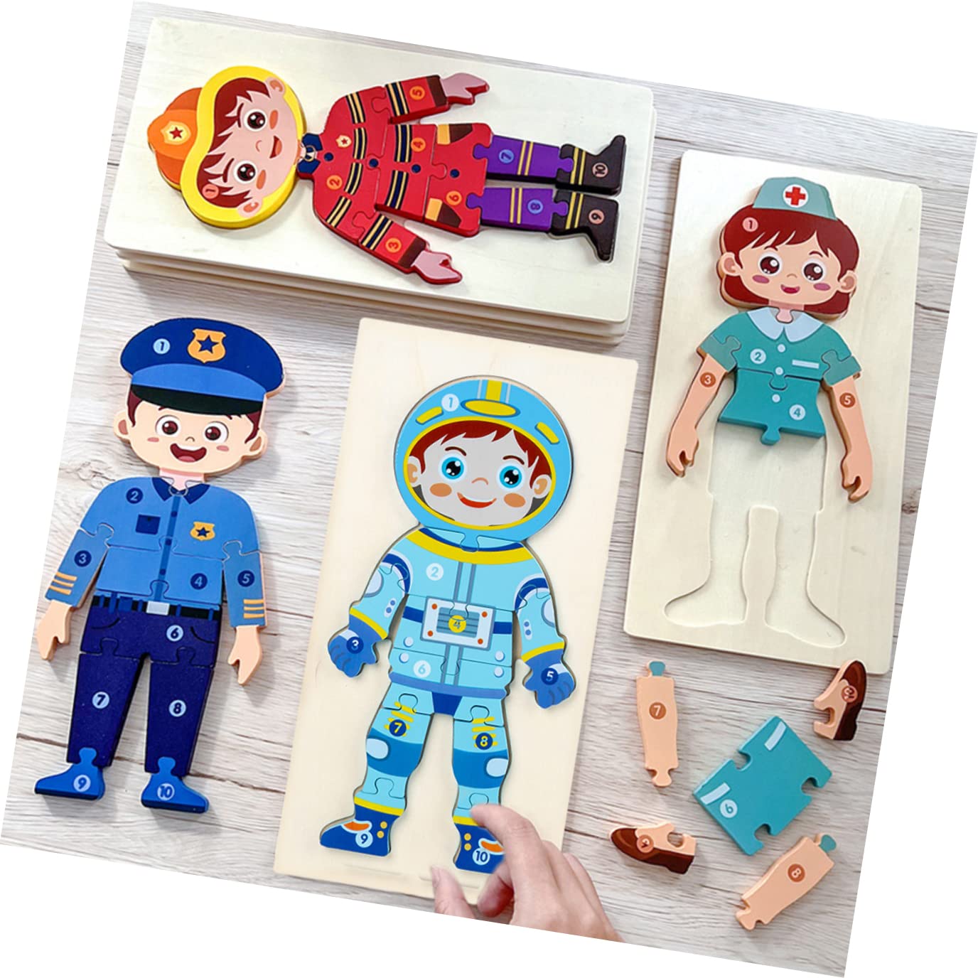 Character Puzzle Jigsaw Puzzle Toys Wooden Puzzles Human Body Puzzle Puzzles for Kids Ages 3-5