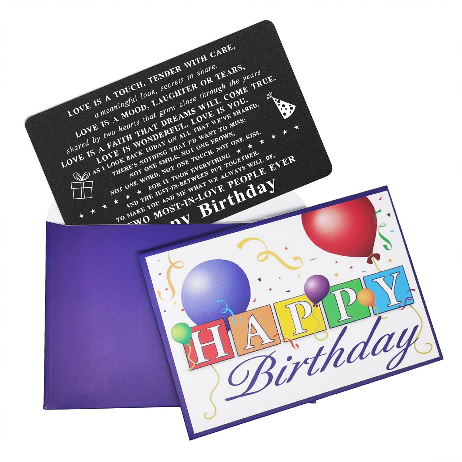 TGCNQ Birthday Gifts for Her Engraved Black Aluminum - Her Birthday Card, Girlfriend Birthday Gifts, the Two Most-in-love People Ever Happy Birthday Card