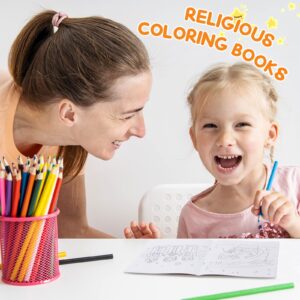 72 Pcs Christian Religious Bible Coloring Books Bulk for Kids DIY Art Drawing Mini Book for Sunday School Prizes Easter Gifts Classroom Rewards Church Activity Carnival Party Favors, 12 Styles