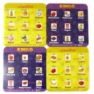 Regal Games Kingo Foods Edition - Bingo Game for Kindergarten and Preschool Kids - Fun Educational Learning Game for Classroom & Home - Vocabulary Builder Kids Bingo