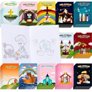 72 pcs christian religious bible coloring books bulk for kids diy art drawing mini book for sunday school prizes easter gifts classroom rewards church activity carnival party favors, 12 styles