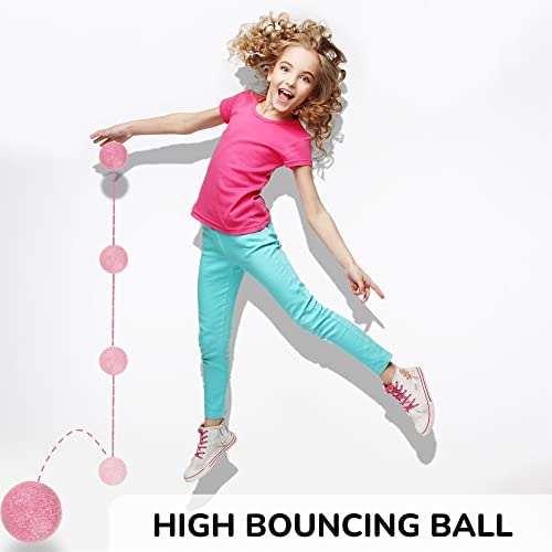 Entervending Bouncy Balls Bulk - Rubber Balls for Kids - Single Color Glitter Bounce Balls - Bundle of 4 packs (100pcs) Large Bouncy Ball 45mm - Ball Vending Machine Toys - Bouncing Balls Party Favors