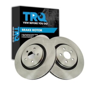 trq front driver & passenger side brake rotor pair for ford edge 345mm diameter