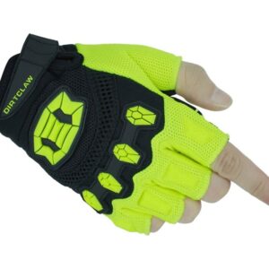 Seibertron Youth Dirtclaw Gloves - Gel Padded Anti-Slip Palm Fingerless Gloves for Off-Road/Dirt Bike Riding Fluo Yellow M