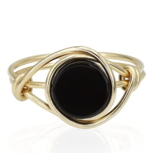 ardonn non-tarnish black onyx ring for women - unique gold filled emphasizing the stylish and versatile natural - comfortable and stylish gemstone ring 925 for birthdays and anniversaries (10)