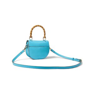 Anne Klein Mini Bamboo top Handle Crossbody, Turquoise Sea