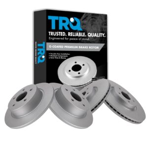 TRQ Front and Rear Brake Rotors Set Premium G-Coated Compatible with 2013-2016 Ford Escape 2014-2018 Transit Connect