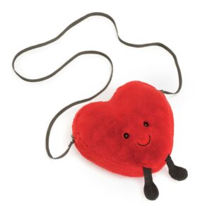 Jellycat Amuseables Heart Plush Bag, 7 inches | Crossbody and Shoulder Purse | Fun and Unique Handbag