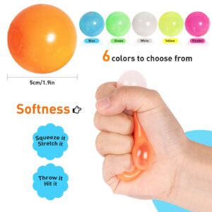 4 Pcs Ceiling Balls Glowing Sticky Balls, Stress Balls Glow in The Dark Toys Stick to The Ceiling, Luminous Stress Relieving Balls Fun Decompression Fidget Toy for Kids and Adults Anxiety Pressure