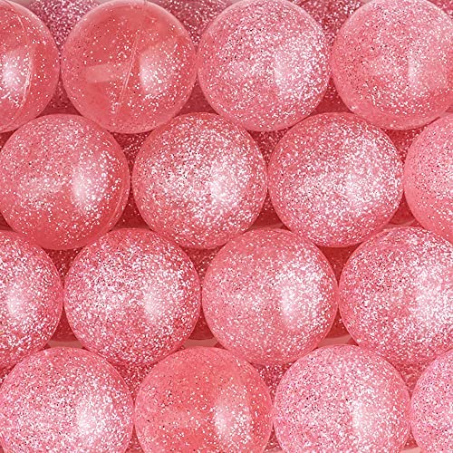 Entervending Bouncy Balls Bulk - Rubber Balls for Kids - Single Color Glitter Bounce Balls - Bundle of 4 packs (100pcs) Large Bouncy Ball 45mm - Ball Vending Machine Toys - Bouncing Balls Party Favors