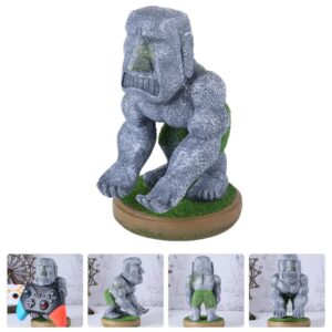 Cabilock Moai Stand Easter Desk Ornaments Tablet Support Holder Cellphone Support Selfie Stand Table Cell Phone Stand Tablet Car Holder Headphone Storage Holder Resin Intelligent Statuette