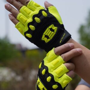 Seibertron Youth Dirtclaw Gloves - Gel Padded Anti-Slip Palm Fingerless Gloves for Off-Road/Dirt Bike Riding Fluo Yellow M