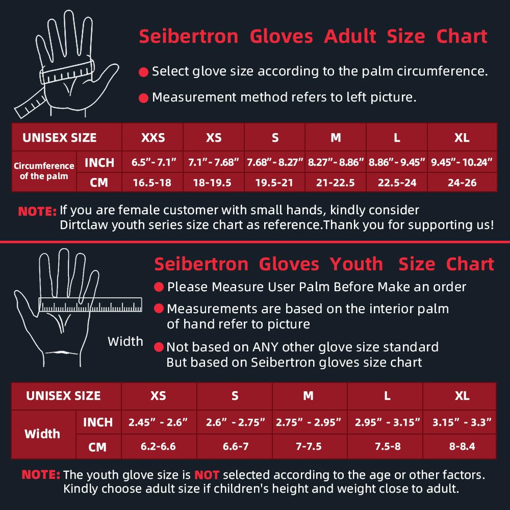 Seibertron Youth Dirtclaw Gloves - Gel Padded Anti-Slip Palm Fingerless Gloves for Off-Road/Dirt Bike Riding Fluo Yellow M