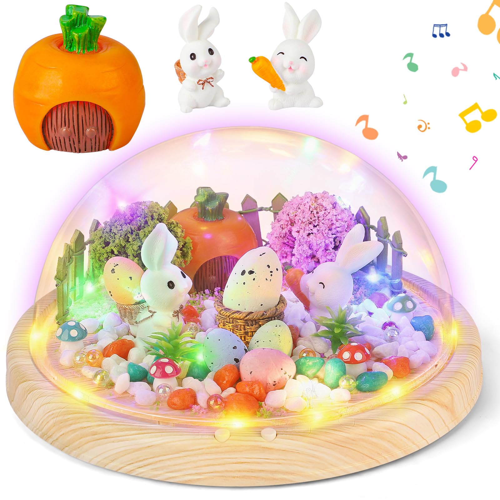 Polkoliye Make Your Own Night Light with Music, 7in Nightlight Project and Birthday Gifts Toys for Girls, Easter Arts and Crafts for Kids Ages 4-12 Years Old