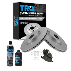 trq front brake pad & rotor kit brake chemical kit brake pads brake rotor ceramic premium g-coated compatible with 2017-2019 ford escape 2018-2019 lincoln mkc