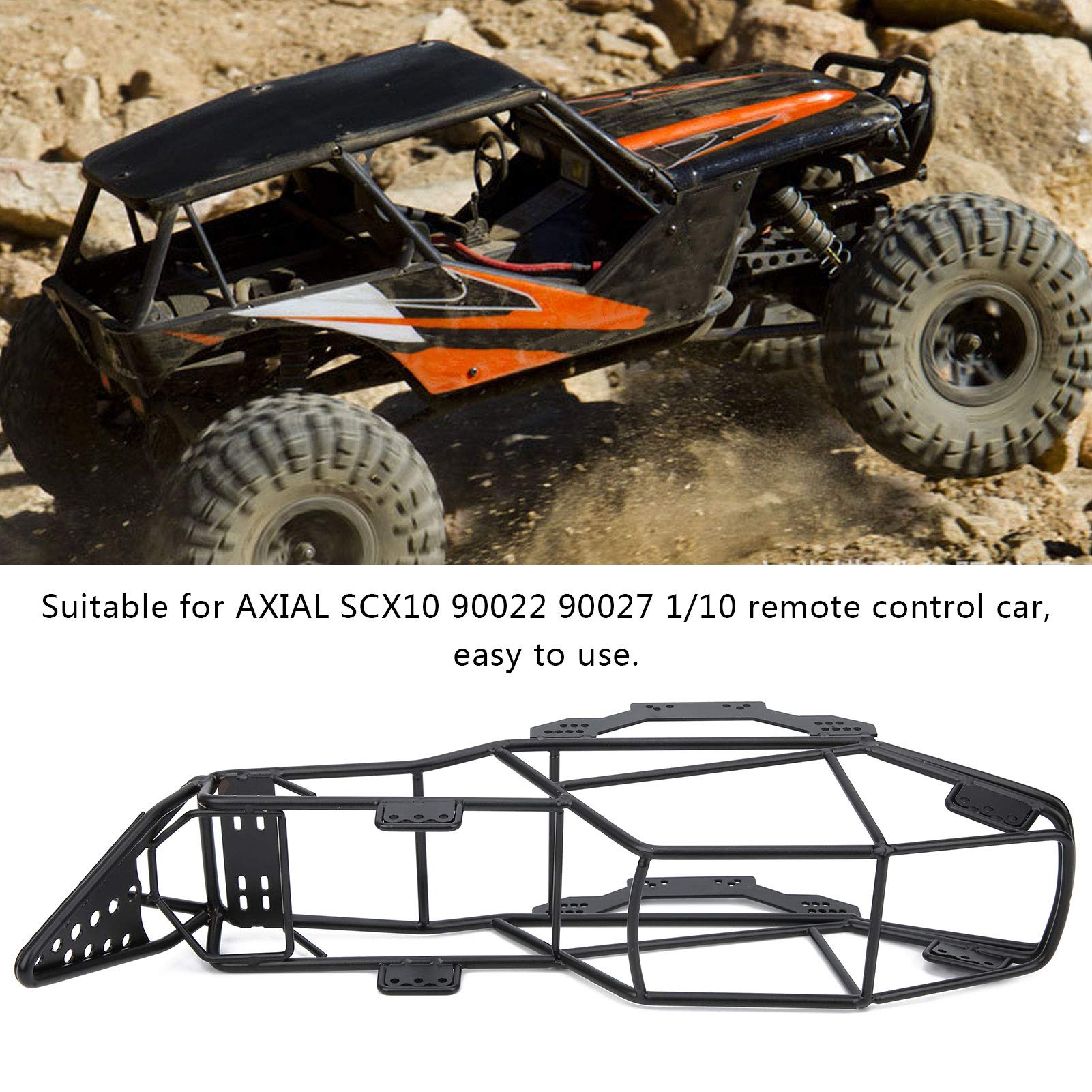 RC Roll Cage, Metal RC Frame Body Chassis Upgrade Part Car Model Accessories for SCX10 1/10 RC Car Crawler Model Toys