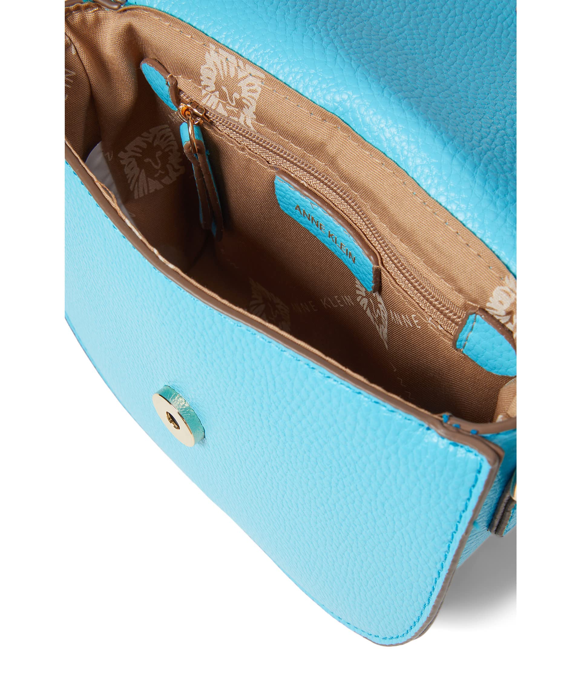 Anne Klein Mini Bamboo top Handle Crossbody, Turquoise Sea