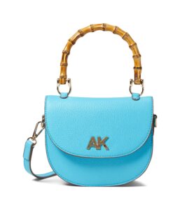 anne klein mini bamboo top handle crossbody, turquoise sea