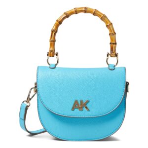 Anne Klein Mini Bamboo top Handle Crossbody, Turquoise Sea