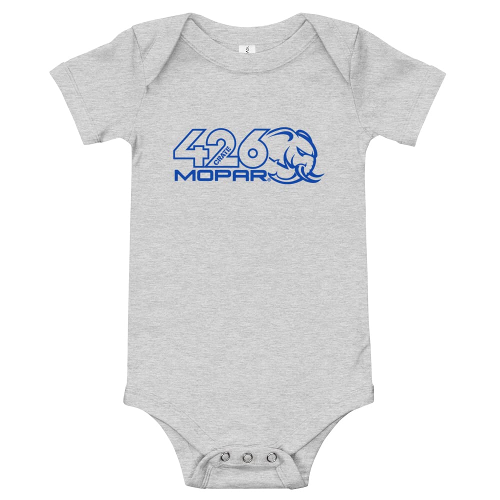 Mopar Hemi 426 Hellephant Baby Bodysuit - Grey, Size 3-6 Months