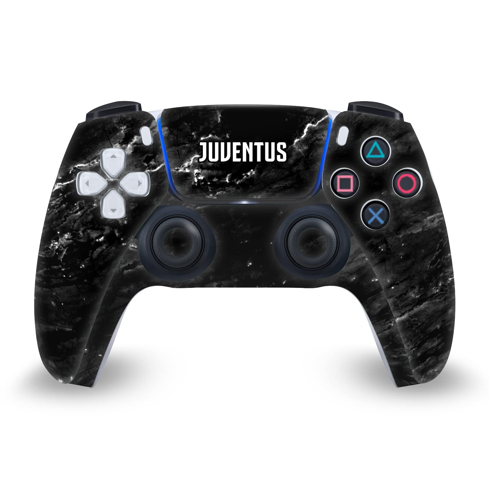 Head Case Designs Officially Licensed Juventus Football Club Black Marble Art Vinyl Faceplate Gaming Skin Decal Compatible With Sony PlayStation 5 PS5 Digital Edition Console and DualSense Controller