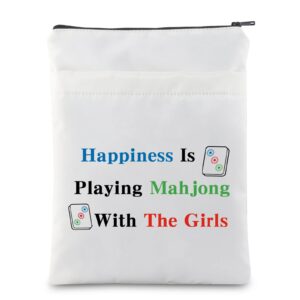 mnigiu funny mahjong bag with pocket mahjong lover gift board game fan gift lucky mahjong girl gift