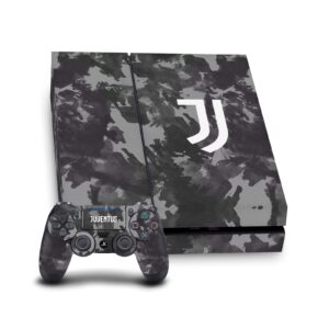 head case designs officially licensed juventus football club monochrome splatter logo art vinyl gaming skin decal compatible with sony playstation 4 ps4 console and dualshock 4 controller bundle