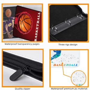 FUYUNLAI 3 Pocket Faux Leather Basketball Card Binder with Removable Sleeves, 400 Card Capacity