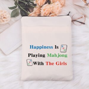 MNIGIU Funny Mahjong Bag with Pocket Mahjong Lover Gift Board Game Fan Gift Lucky Mahjong Girl Gift