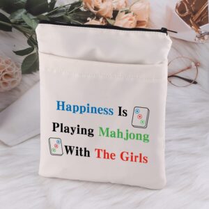 MNIGIU Funny Mahjong Bag with Pocket Mahjong Lover Gift Board Game Fan Gift Lucky Mahjong Girl Gift