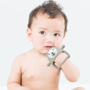 COZYPANDA Teething Toys for Babies 0-6-12 Months, Never Drop Baby Teething Toys Silicone Baby Teether for Soothing Sore Gums, Baby Chew Toys for Sucking Teething Relief for Boy/Girl, BPA Free (Sage)