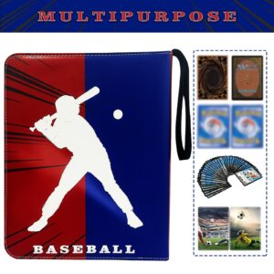 900 Pockets Baseball Cards Binder,Trading Cards Holder Card Collectors Album,Trading Card Binder 9 Pocket with 50 Removable Sleeves for Baseball Card and Sports Card