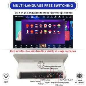 2023 New Karaoke Machine,15.6 Inch Touch Screen Phone App Control Free Cloud Download Songs All in One Karaoke System with Mic, KTV Singing Chinese Karaoke Player for Home Party,8T,White