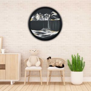 etulle moving sand art picture, 3d round sand art liquid motion, 3d natural landscape quicksand, wall art toys, glass crafts, wall mount meditation sand art for home office