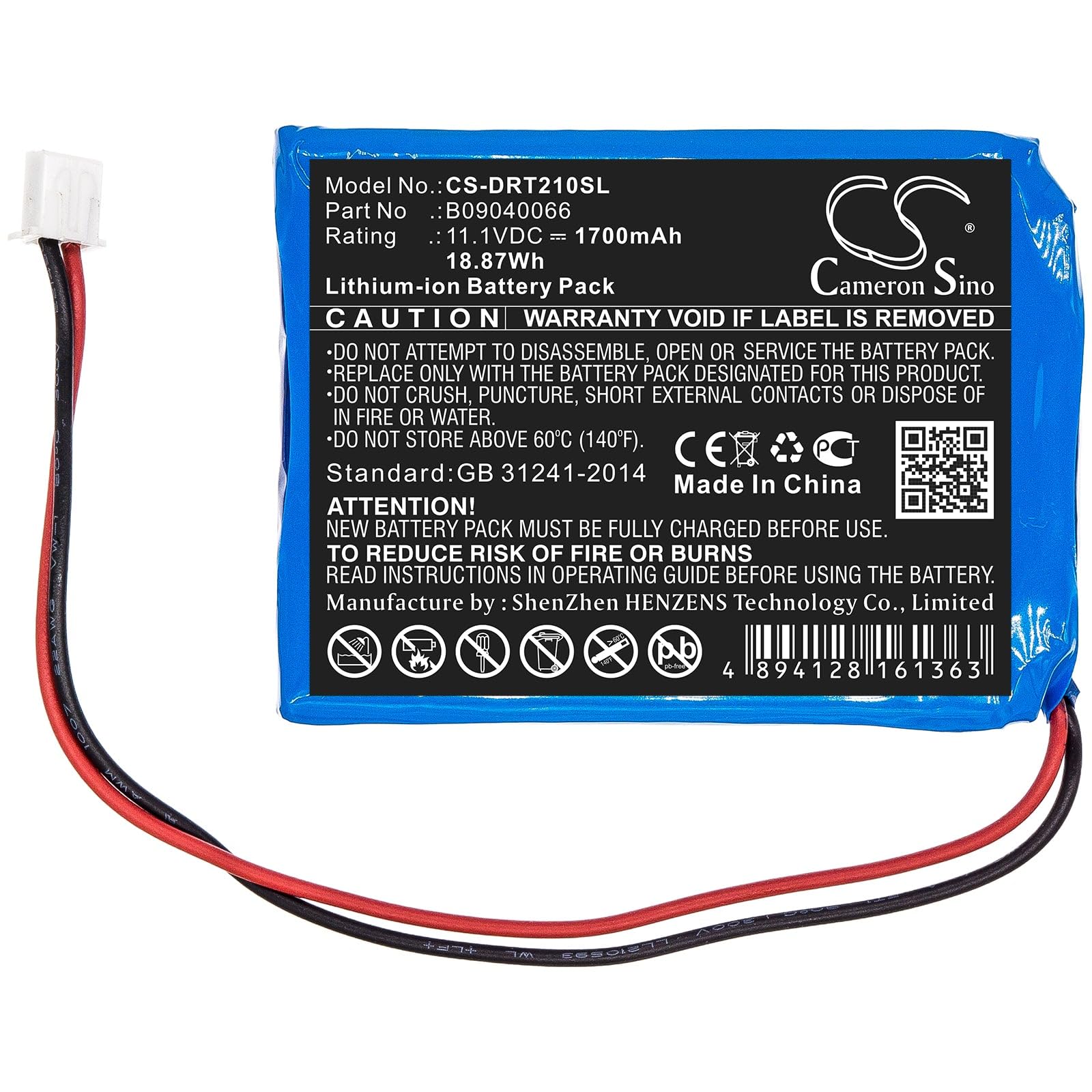 VI VINTRONS Battery for Deviser DS2100A, DS2100B, DS2100Q, B09040066,