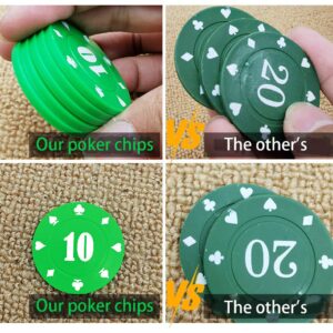 Plastic Poker Chips 300 Poker Chip Set with Storage Box,Denomination Printed Casino Style Chip for Texas Home Game Nights,Holdem Poker Nights,Blackjack or Roulette Games,Casino Parties (300 pcs)